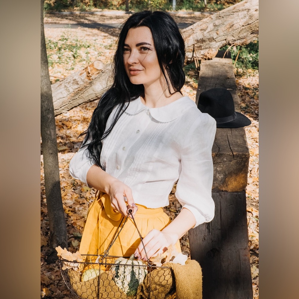 Cottagecore Linen Blouse - Handmade by CottonCandyWear on Etsy